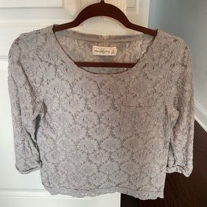 A & F lace crop top